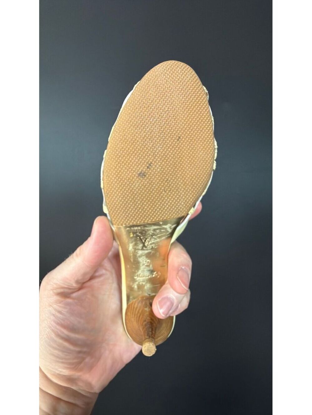 Louis Vuitton Cream Cutout Mule Heel - Picture 8 of 8